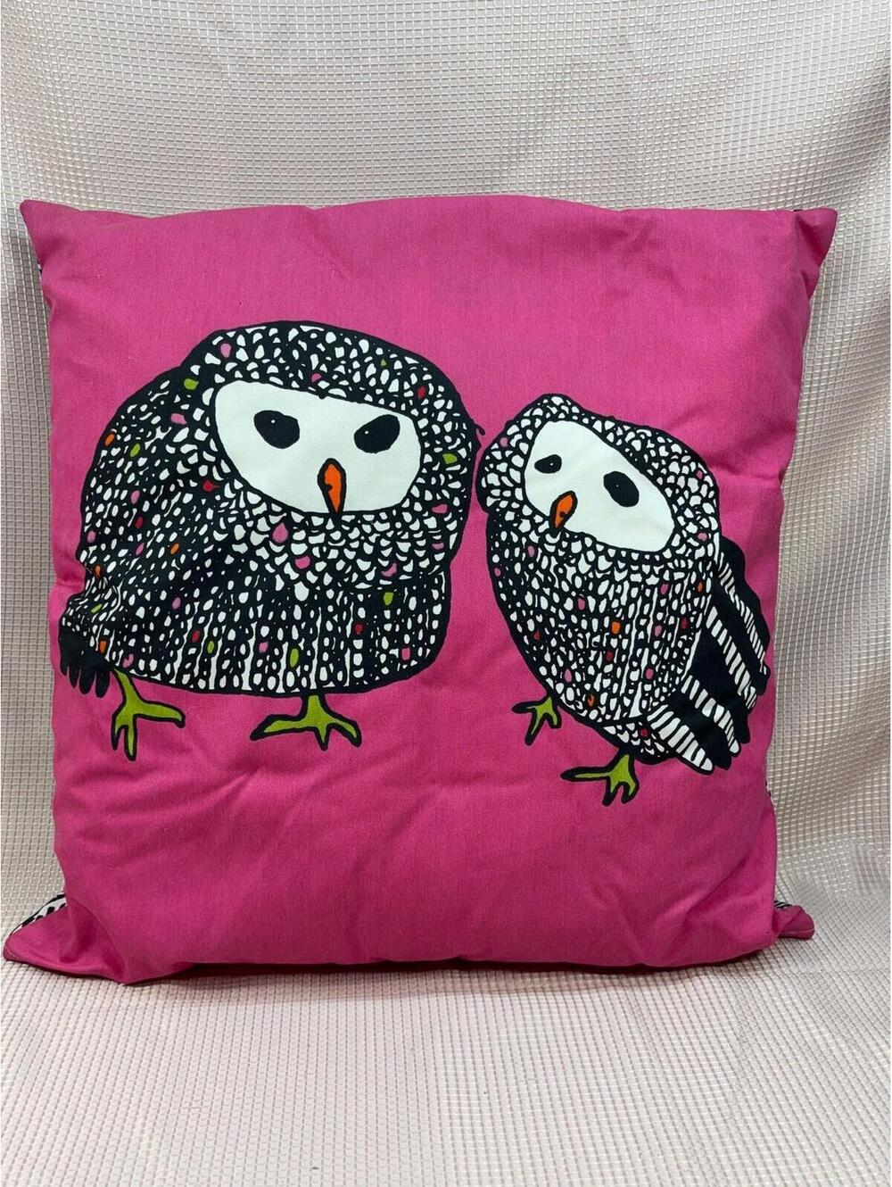 61 - IKEA GULÖRT owl-patterned cushion / pillow 20" x 20"